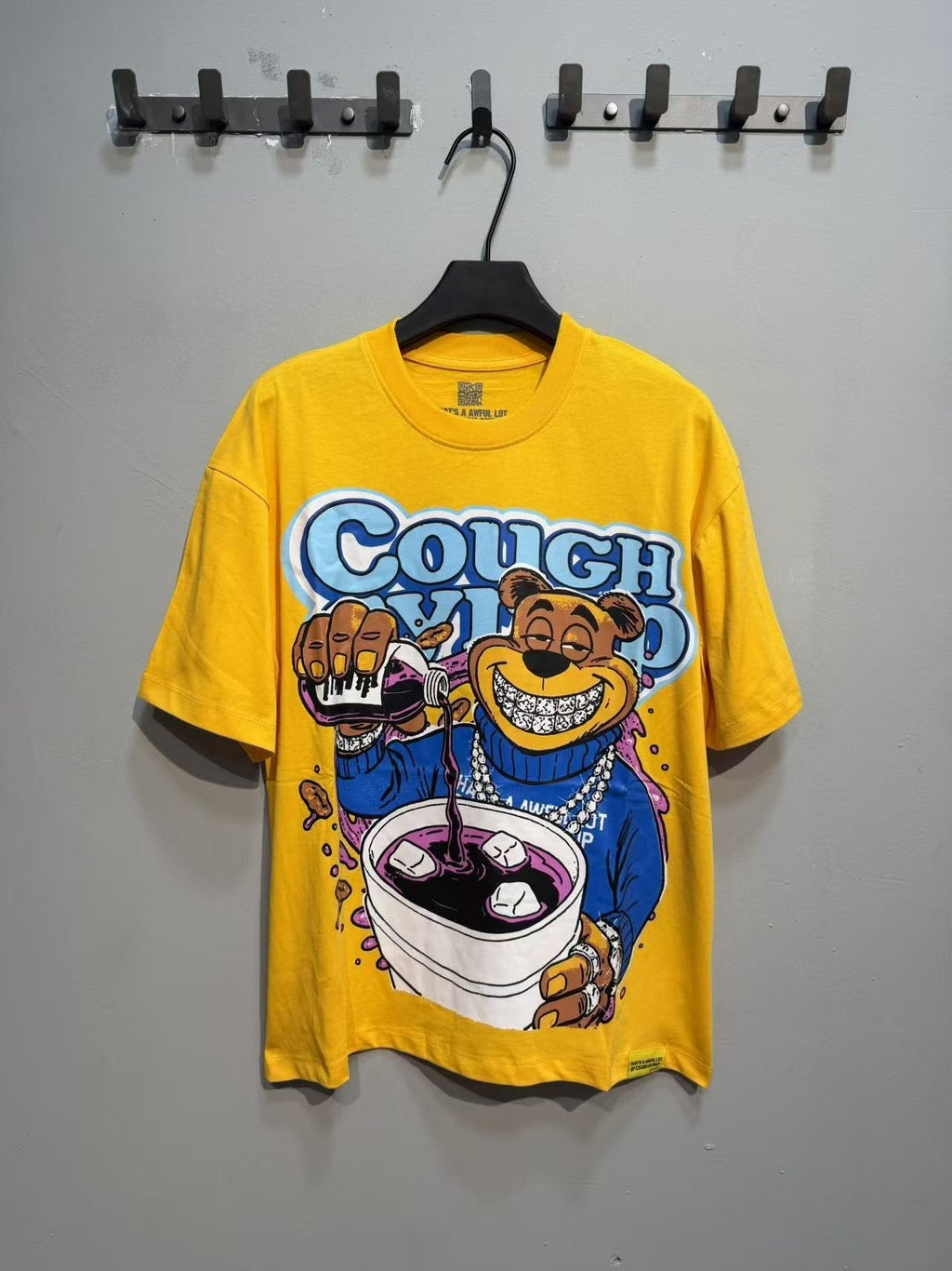 THAT'S A AWFUL LOT OF COUGH SYRUP Cartoon Graphic T-Shirt ¡ª front